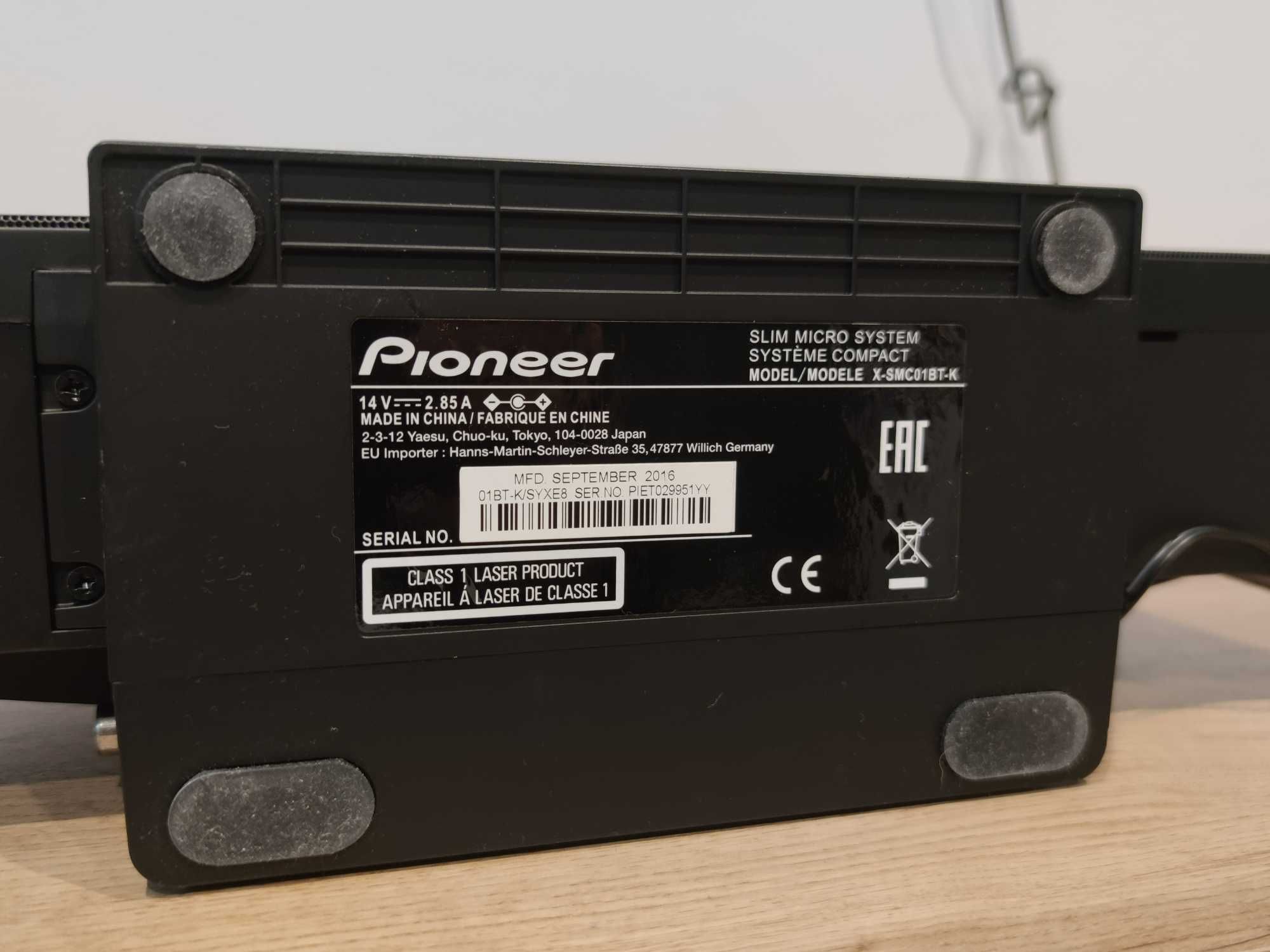 PIONEER X-SMC01BT Slim micro audio System FM USB AUX Bluetooth iPod