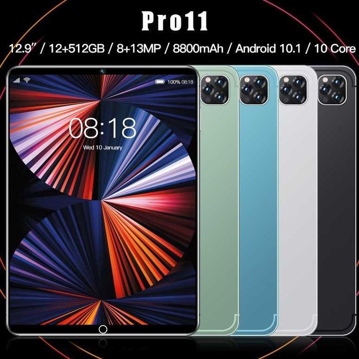 Планшет RAM 12 гб. / 512 гб. на Android 14 / Процесор: snapdragon888