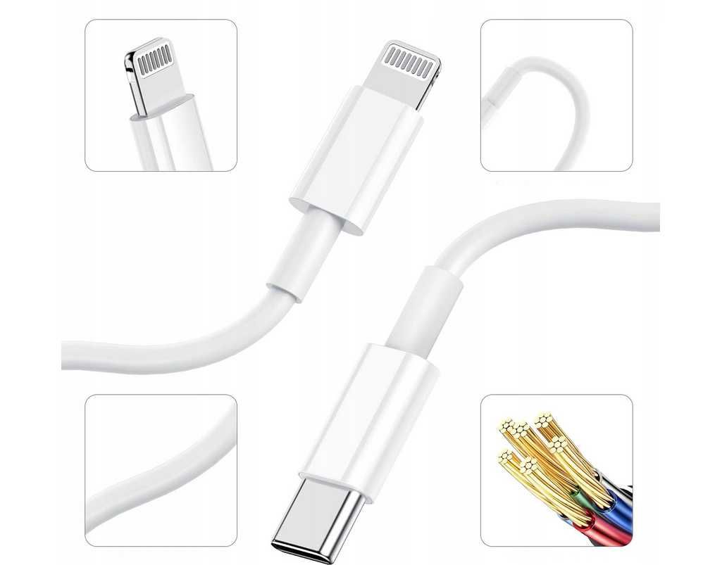 Szybka ładowarka do Iphone kostka 20w + kabel 1m / USB-C Lightning