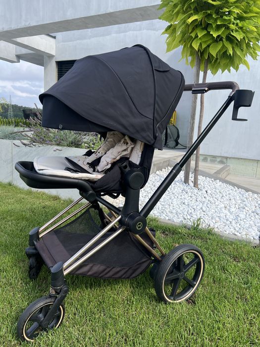 Cybex e priam platinum rose gold, wozek elektryczny, gondola+spacerowk