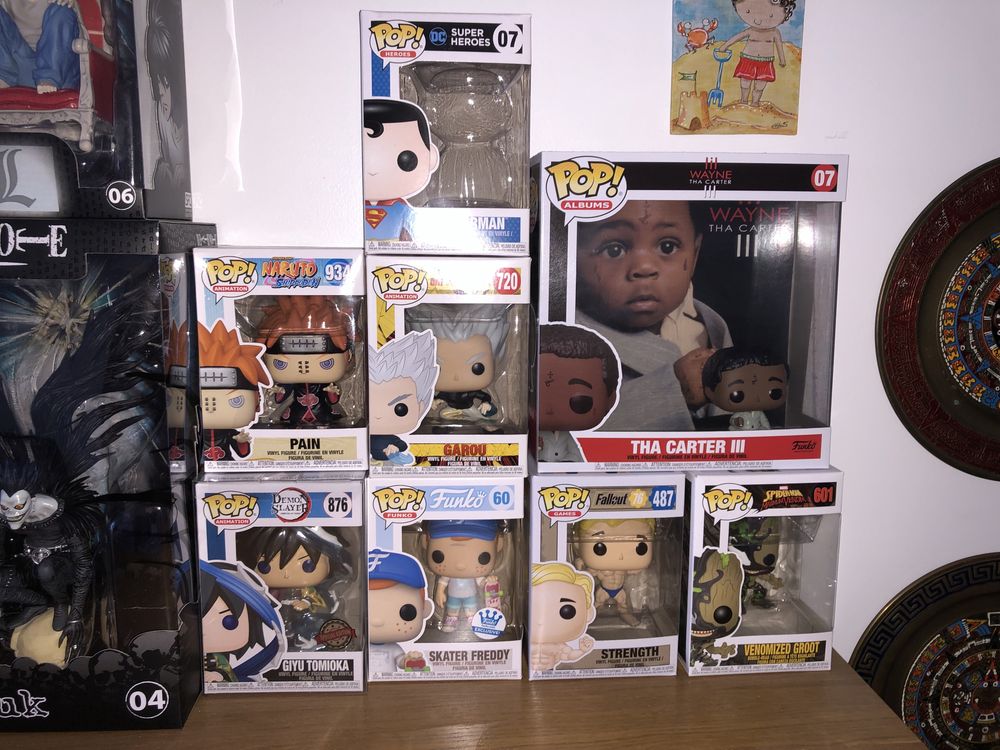 Pop figures anime, naruto, death note, demon slayer