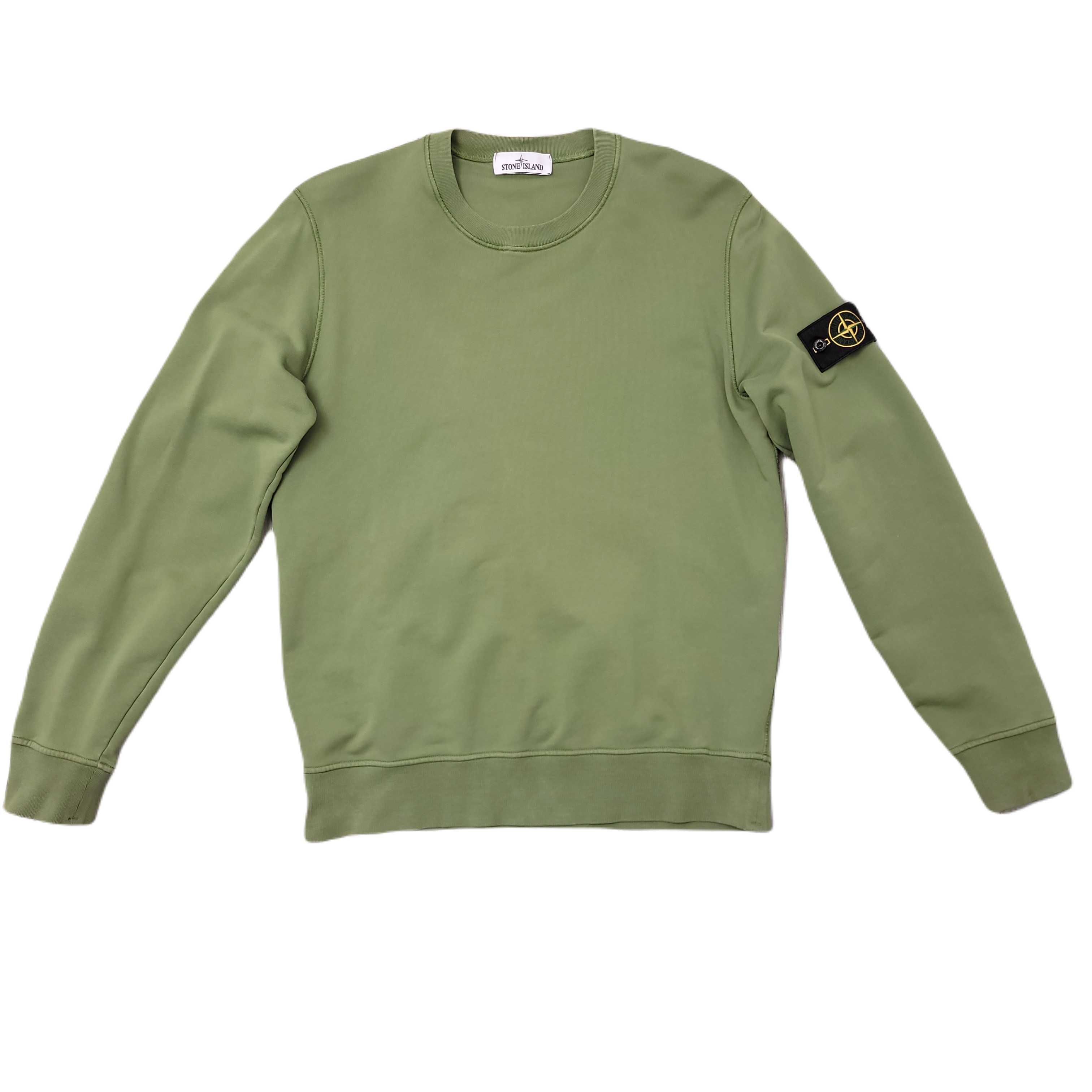 Stone Island Crewneck Army Dollars Cotton Hoodie Zielona Camo Męska