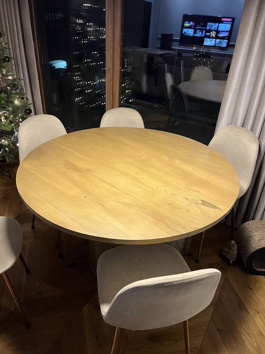 Blat okragly z drewna litego mango