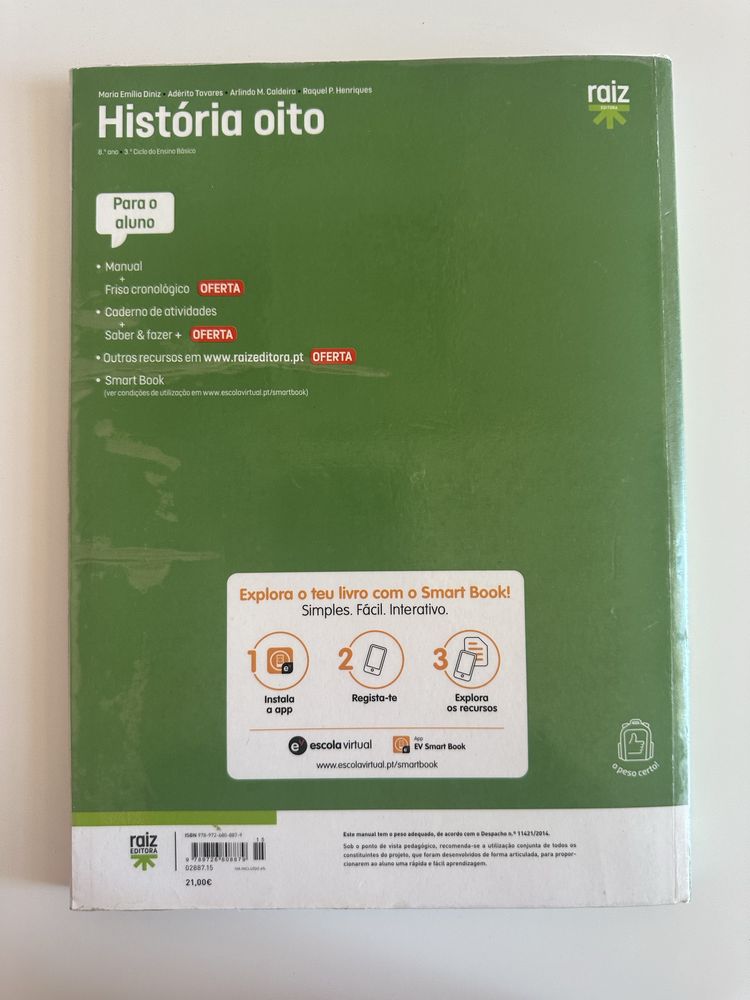 Manual de História 8 ano “História oito” com Caderno de Atividades