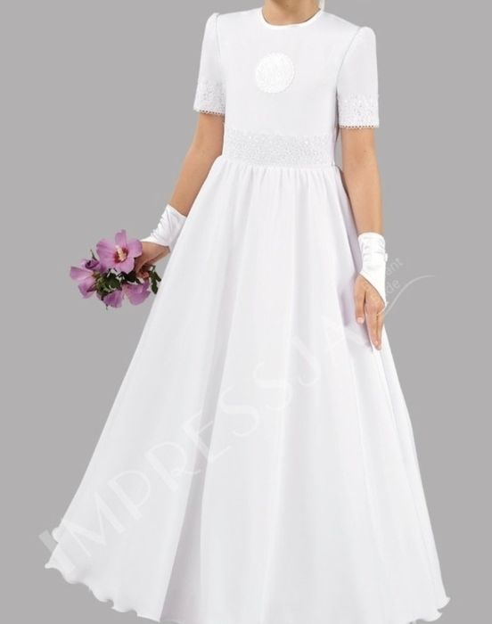 *Impressja* cudna sukienka alba komunijna bolerko torebka halka 134