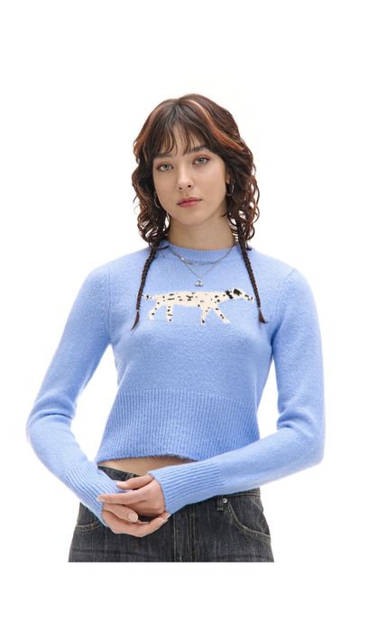 Cropp Sweterek Damski! Błękit! Dalmatyńczyk! Akryl! Cropp! Roz. S!