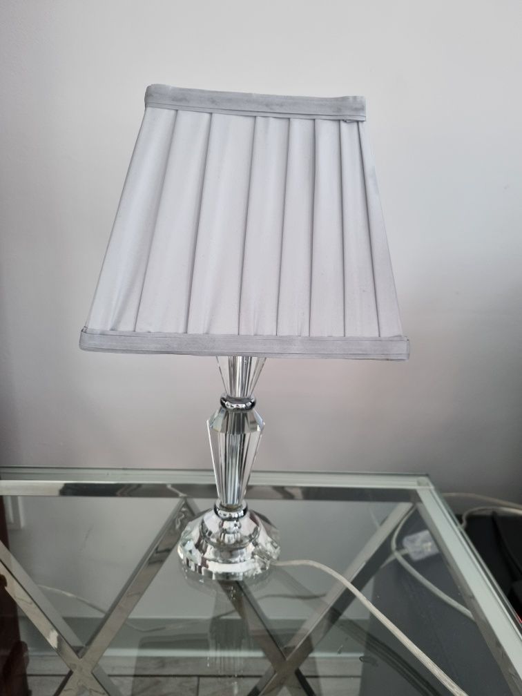 Lampa lampka kryształowa szara Cristal