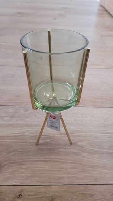 Swiecznik lampion zloty 2szt