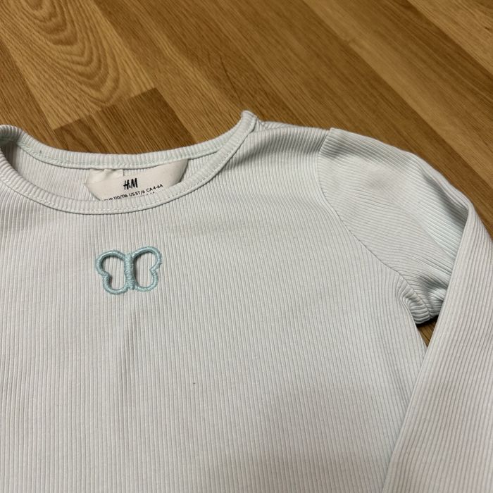 Нарядна джинсовка на дівчинку 5 6 110 116 регланчик в рубчик футболка