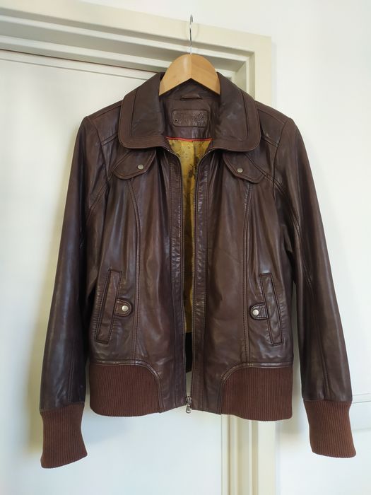 Casaco bomber cabedal/pele genuína Tam. 42 Yessica