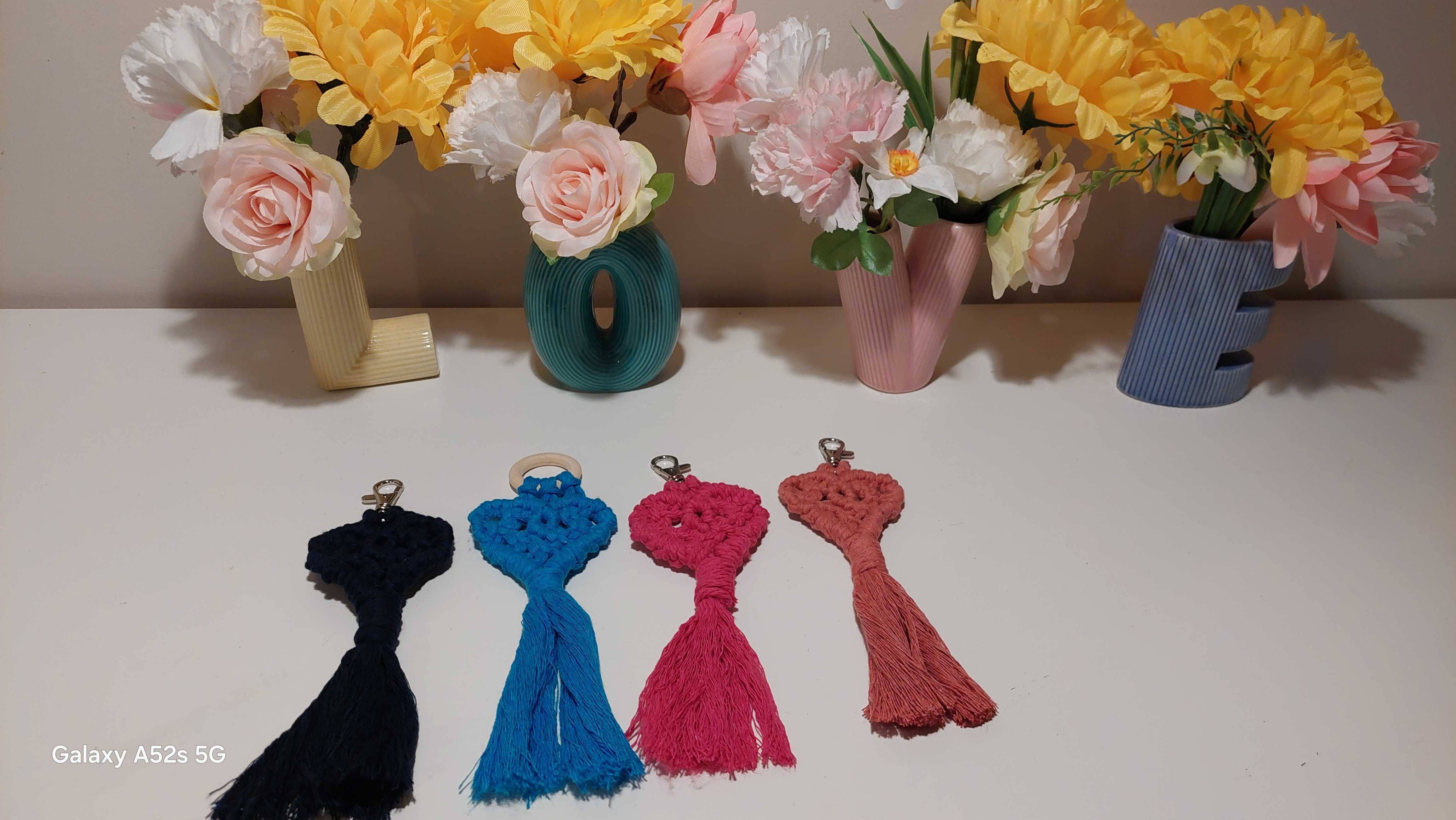 Serce brelok/zawieszka macrame
