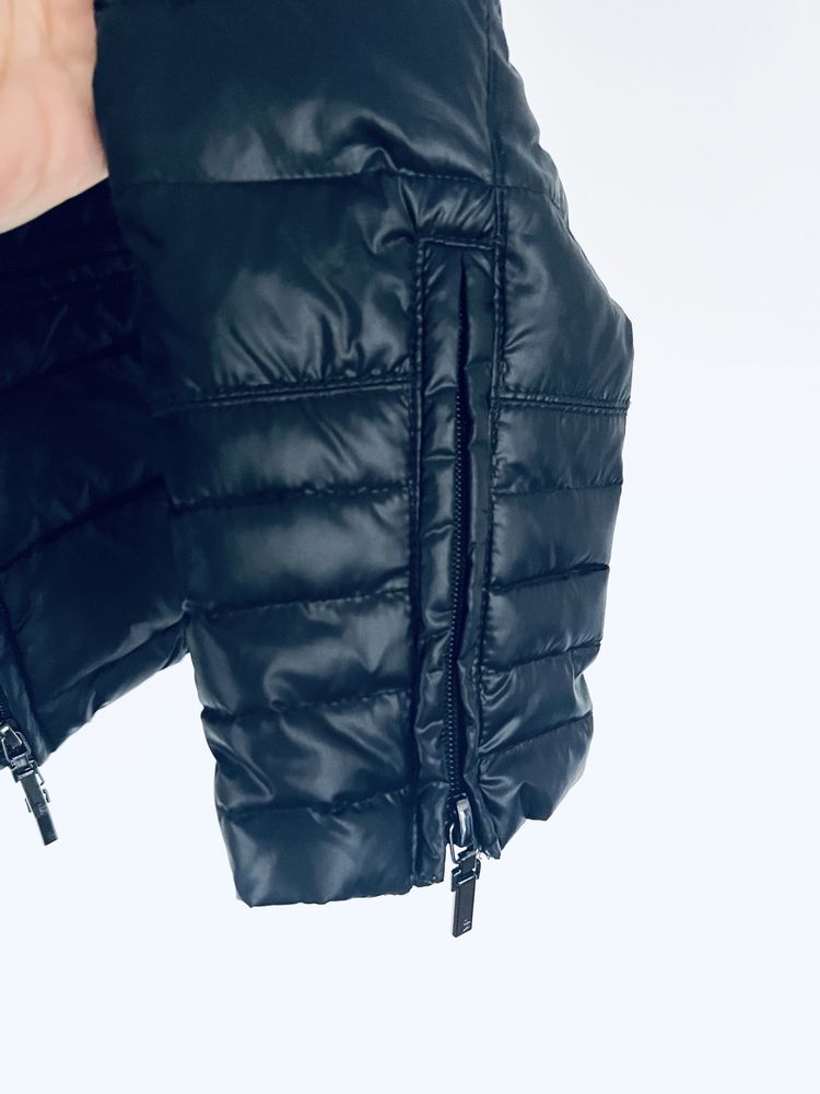 Czarna zimowa kurtka puchowa M 38 puch naturalny zgrabna