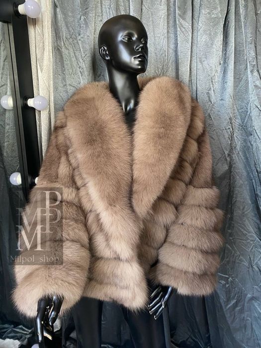 Шикарная песцовая шуба автоледи в окрасе светлый соболь, 42-56 размеры