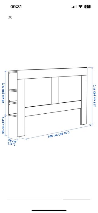 Ikeas Brimnes headboard woth storage comparment