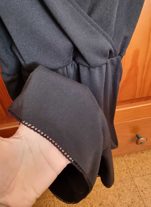 Macacão calção preto com renda H&M, tamanho XS