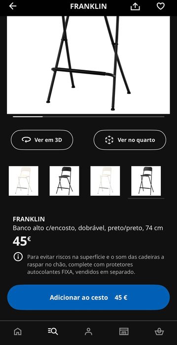 4 Bancos altos dobrável “Franklin”