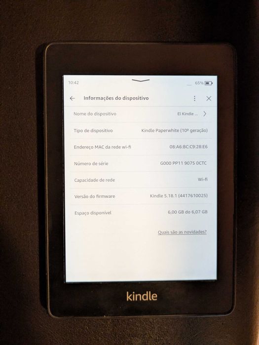 Kindle Paperwhite 10.ª geração