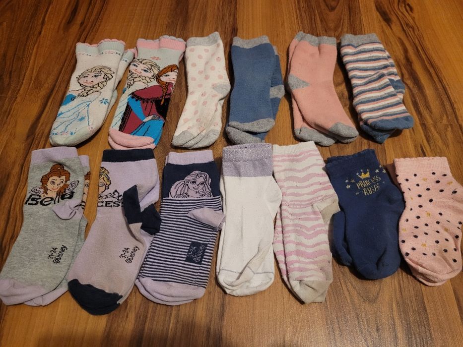 14 szt skarpetki dla dziewczynki smyk disney frotte ok  30-32