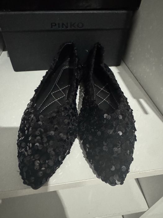 Baleriny cekiny czarne 38 wygodne