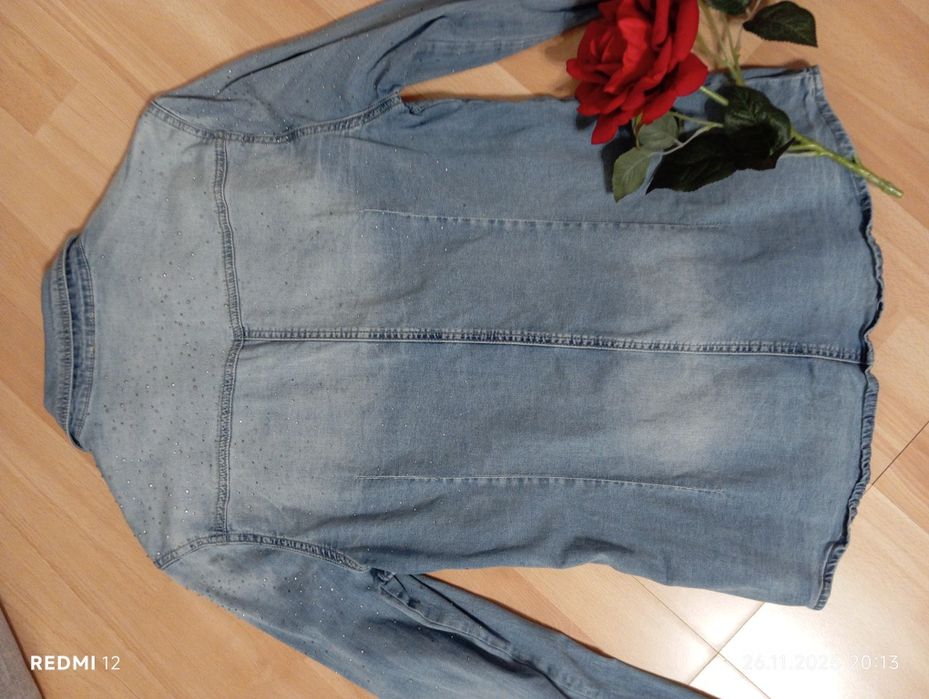 Bluzka koszulowa dżinsowa z lycrą