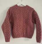 Handmade sweter 110-116 cm 5-6 lat SUPER modna dziewczynka brudny róż