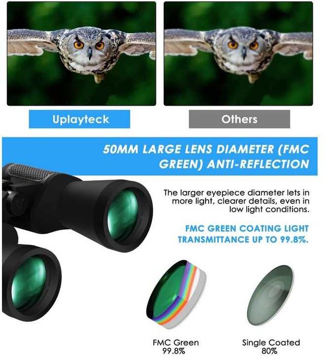 Binóculos Longo alcance 10 X 50 BAK4 HD