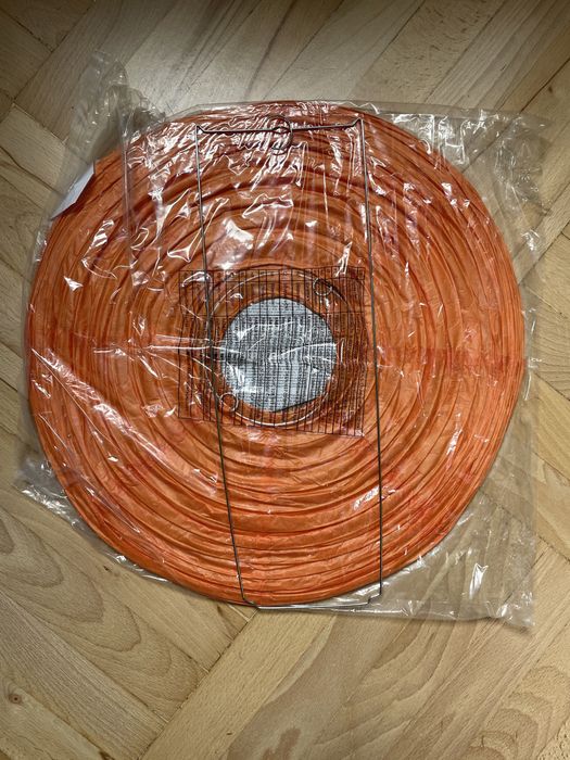 Lampion/Lampa PAPIEROWA biała pomarańczowa biała wzory Kula 42 cm