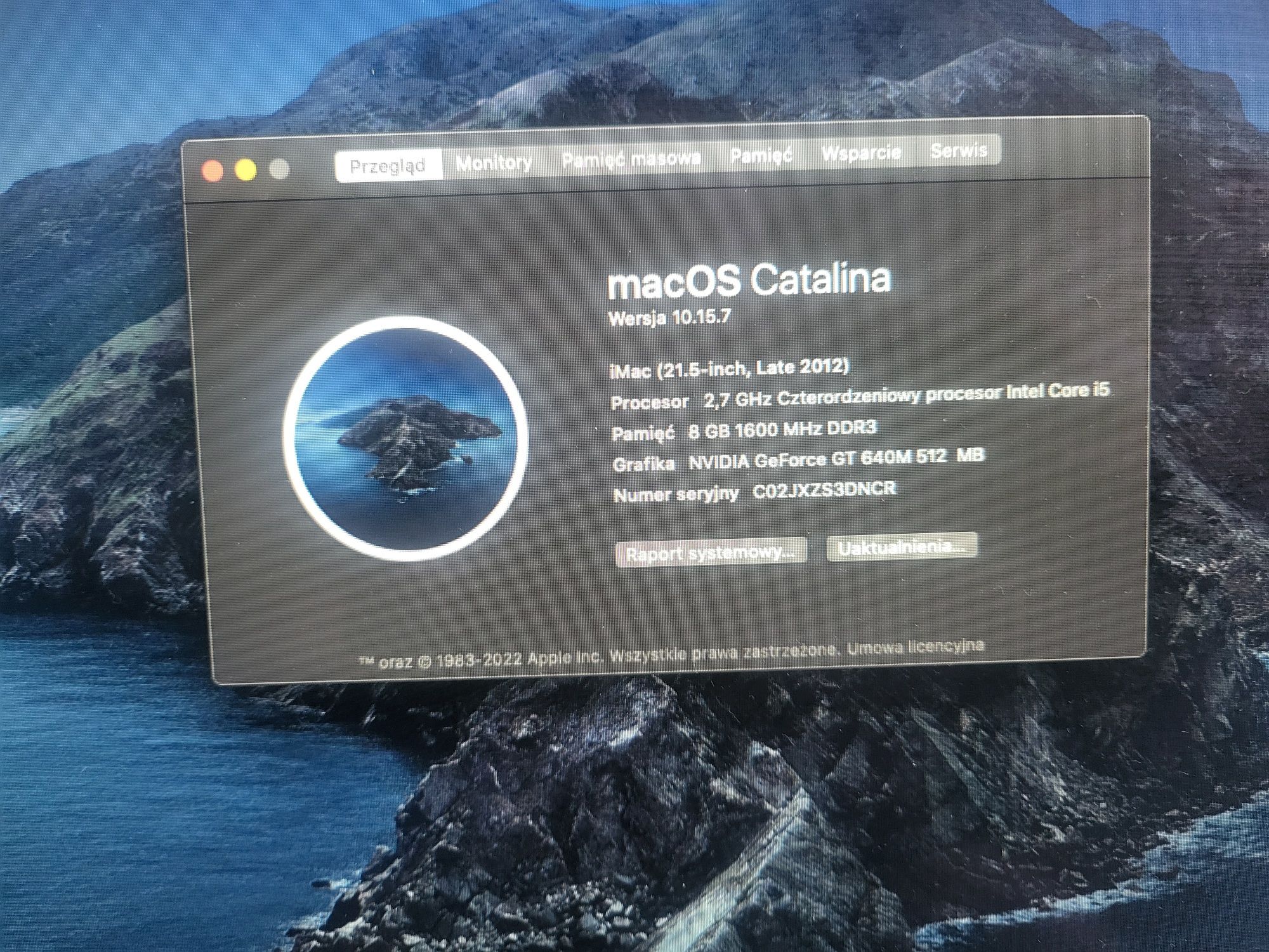 Imac apple 21,5 i5 8gb 1000gb all in one