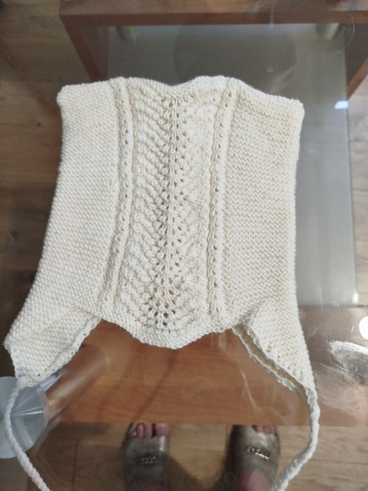 Czapeczka dziecięca 100 procent Merino kolor ecru