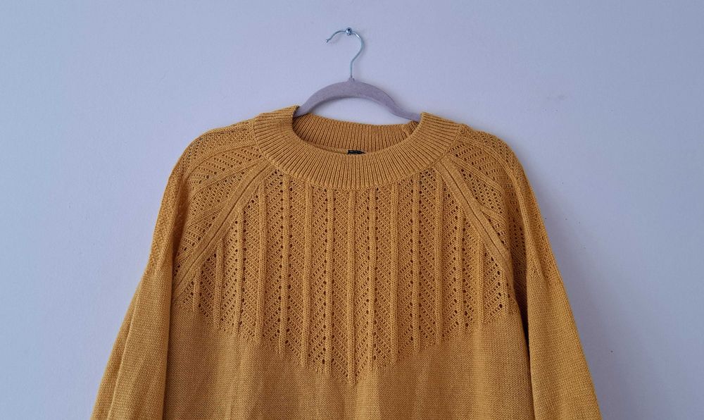 Sweterkowa musztardowa sukienka rozm 46/48/50