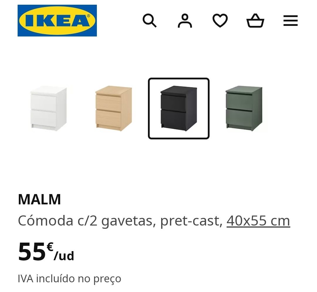 Cómoda Malm 2 gavetas