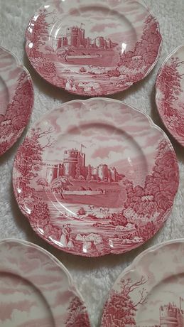 Angielska porcelana talerze obiadowe Castle Story