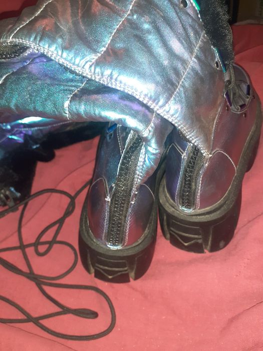 Высокие сапоги дутики Space BAE Escaped зимние тёплые фиолетовые 36