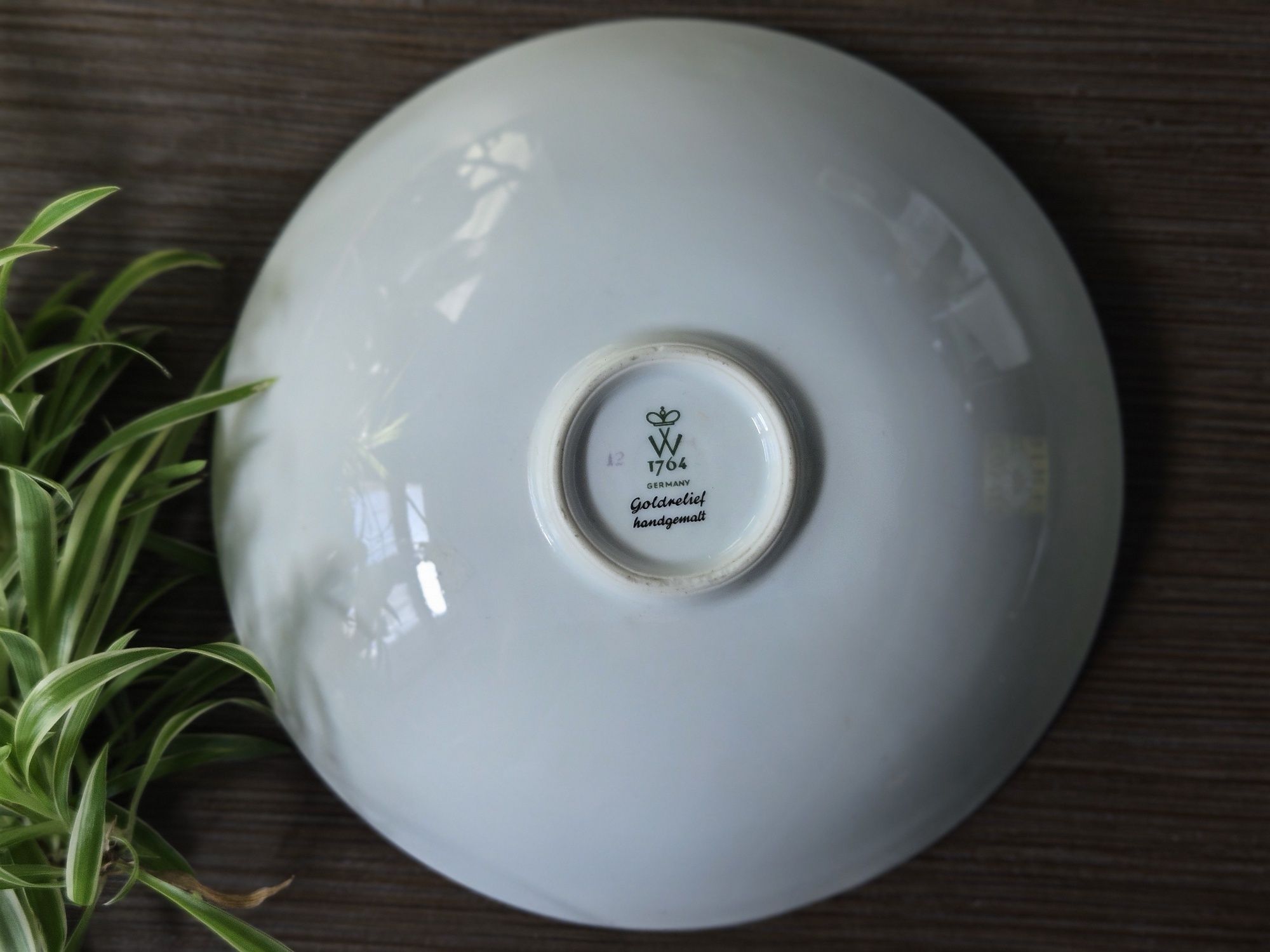 Misa patera porcelana Wallendorf złocenia reliefy