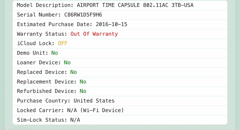 Apple Airport Time Capsule 3TB ( Америка 6gen a1470)
