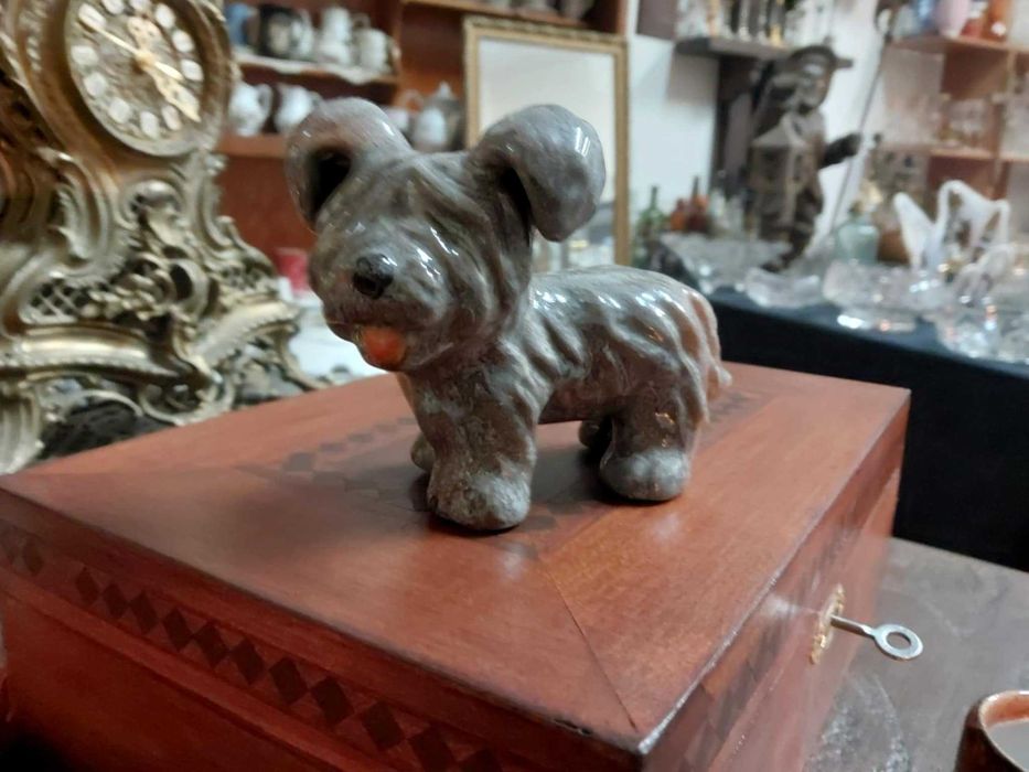 Figurka Psa - Terrier Porcelana/Porcelit - Węgry