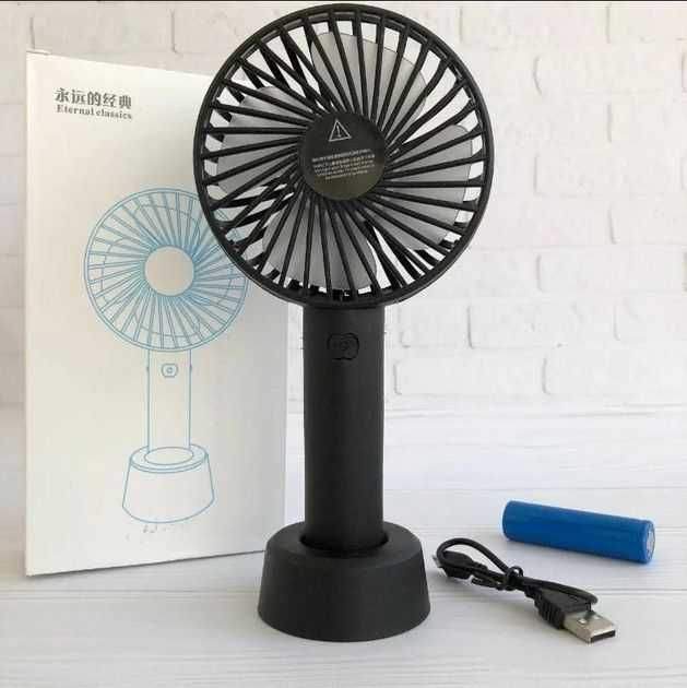 Ручний вентилятор Mini Fan, портативний міні-вентилятор на підставці