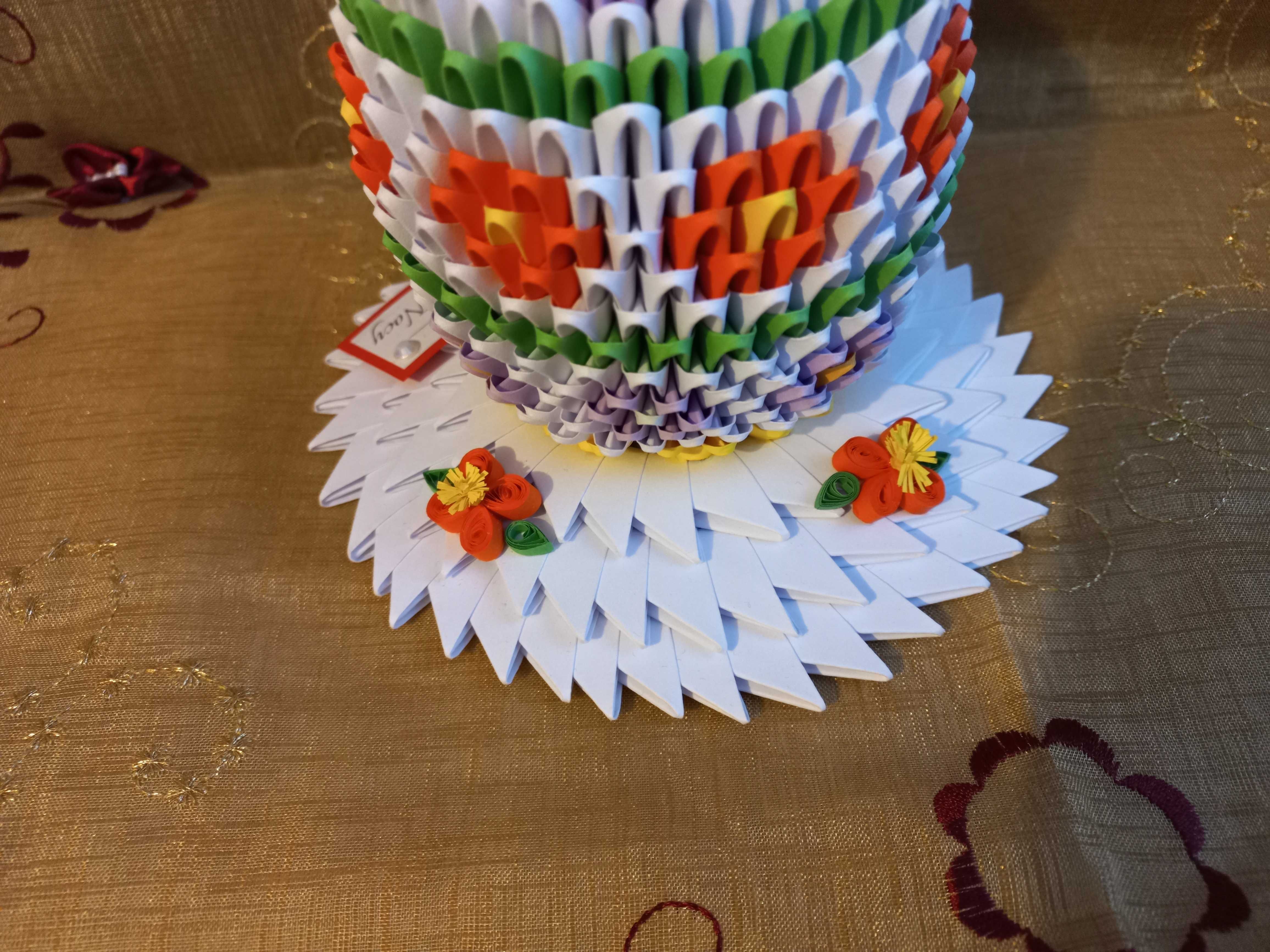 Pisanka Wielkanocna- rękodzieło origami- prezent dekoracja