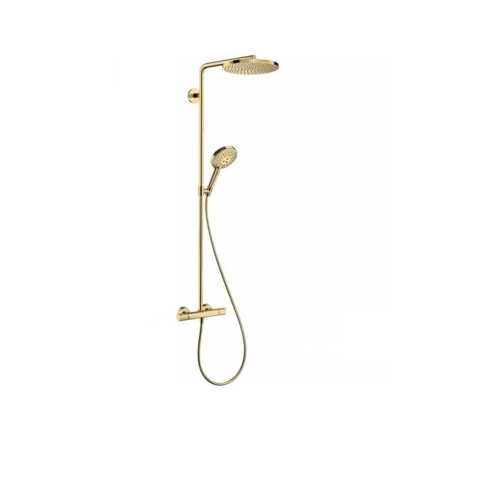 Piękny NOWY Hansgrohe zestaw prysznicowy - polerowany złoty