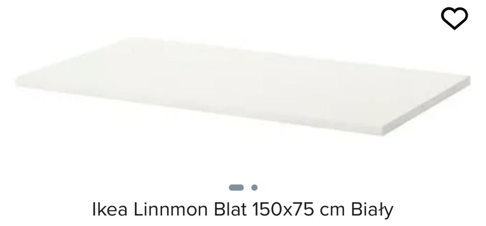 Ikea Linnmon Blat do biurka 150x75 cm Biały biurko bez nóg