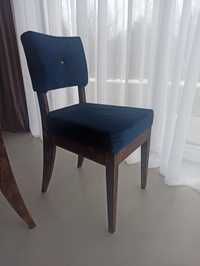 Krzesła dębowe- 6 szt. granatowa aksamitna tapicerka 6 sztuk