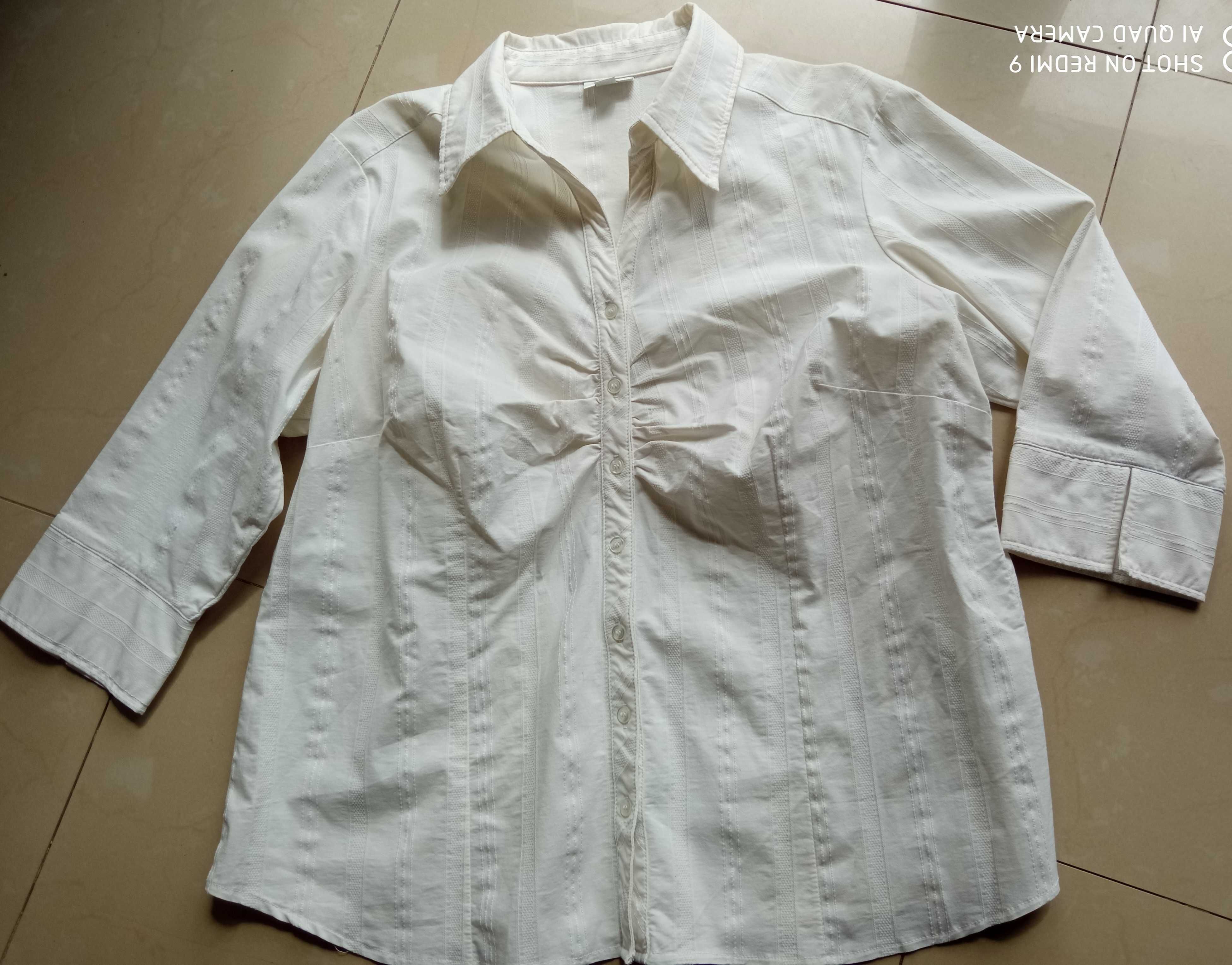Generous Lindex biała koszula 130 cm pachy 50 52