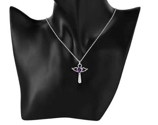 Colar Purple Angel - fio e pingente em Prata 925*