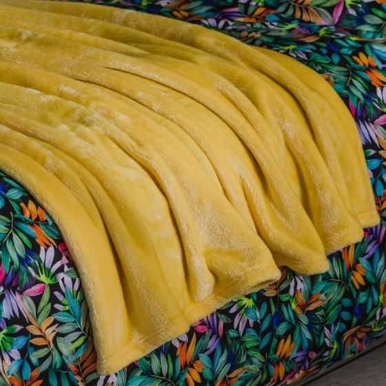 Nowy Koc 130cm x 170cm żółty miodowy Home&You