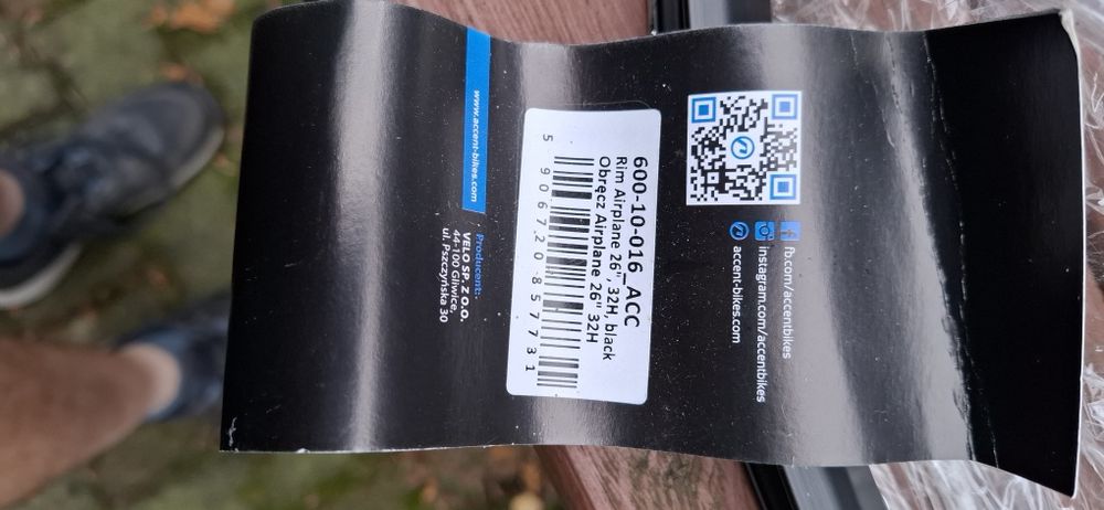 Obręcz 26 cali accent airplane 32h nowa