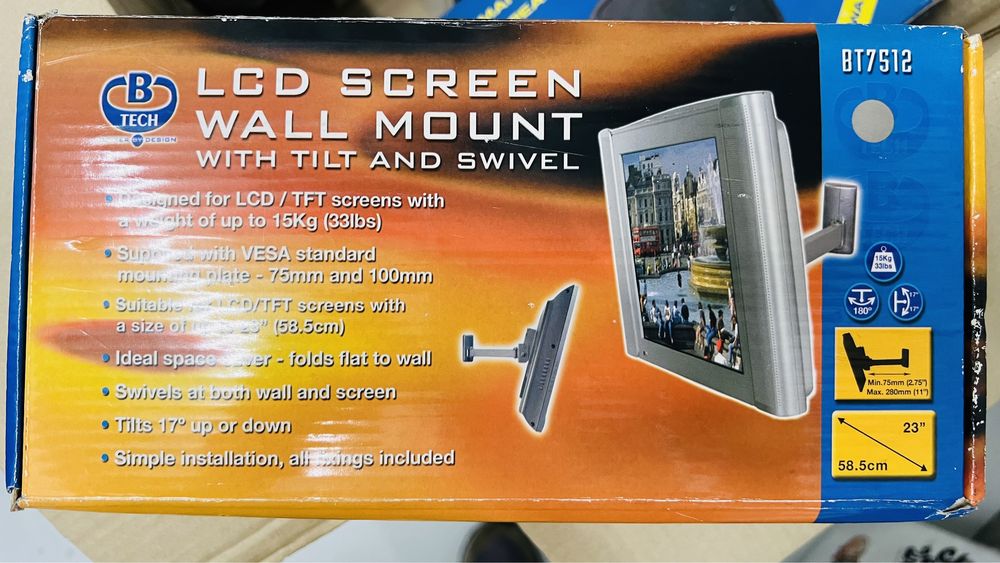 Suporte de parede para TVs e ecrãs até 23” ou 15kg