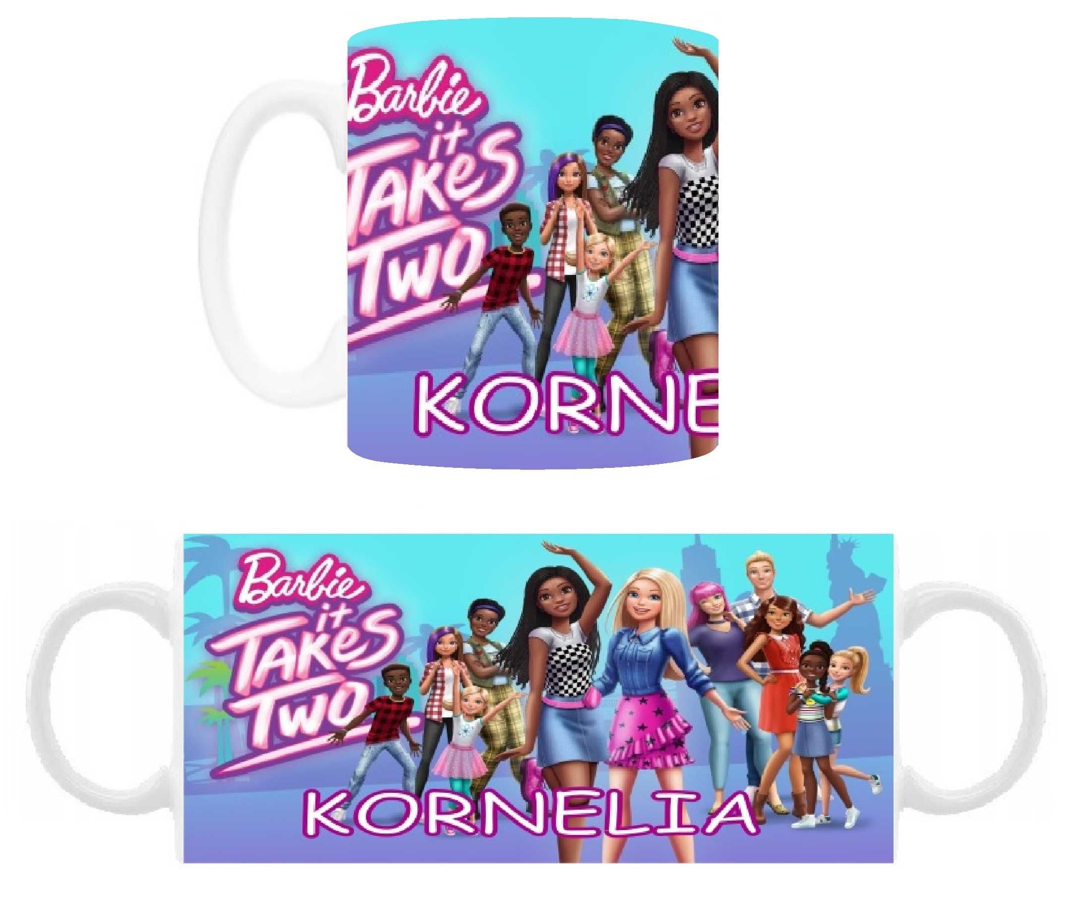 Kubek z nadrukiem Barbie + imię, różne wzory