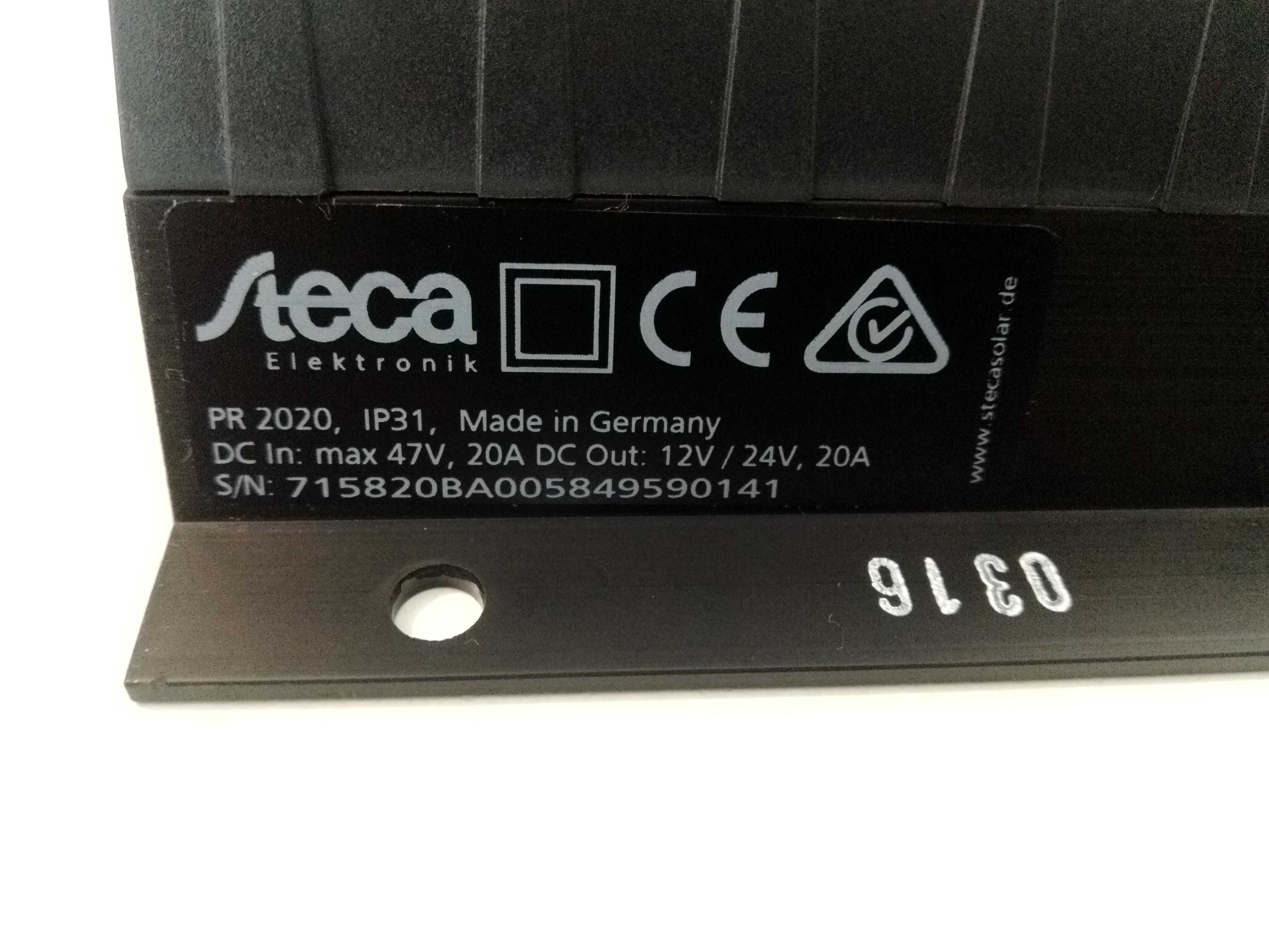 Regulador Steca Solarix PR 2020 20A12/24V c/ Display