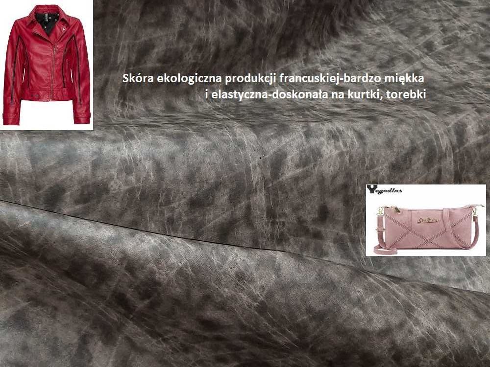 Tkanina powlekana skórą ekologiczną -na kurtki, torebki zestaw 1m