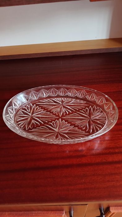 Półmisek kryształowy owalny